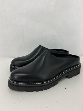 Jenni Kayne Black Leather Slip-On Mules nwob